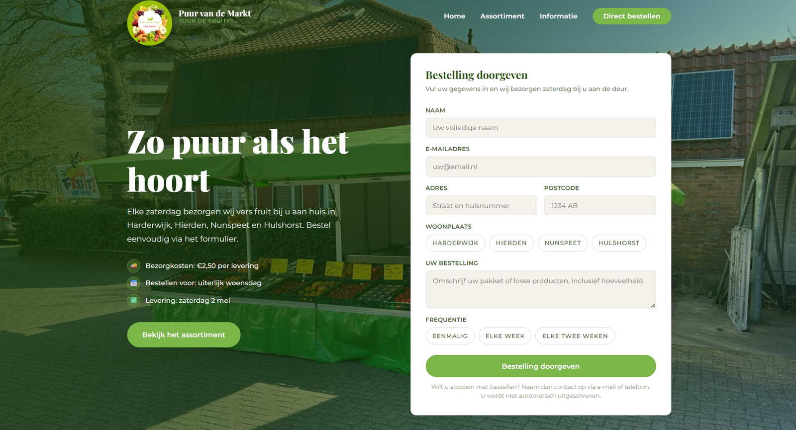 Puur van de Markt website
